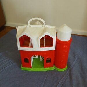 Fisher Price Hinged Red Barn with Silo Barn used